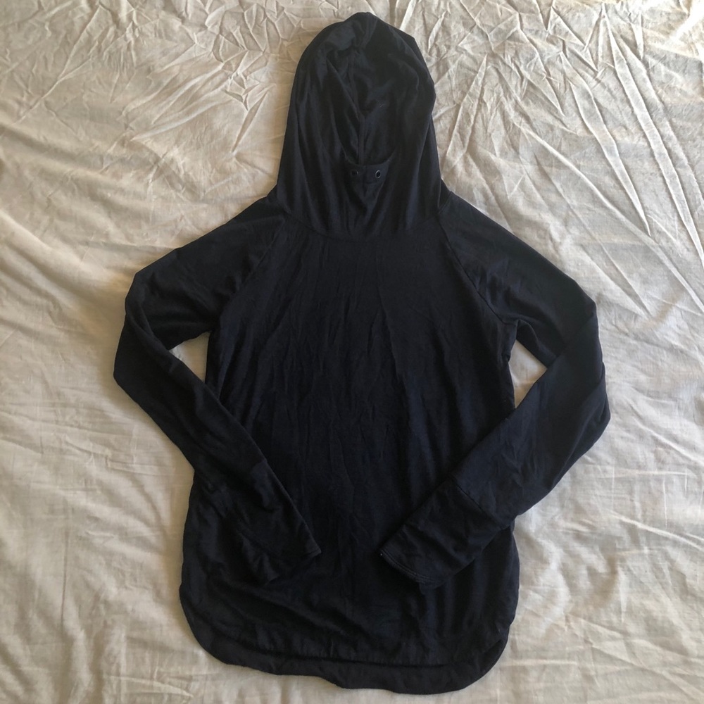 Athleta Navy Blue Hoodie *Missing Drawstring*